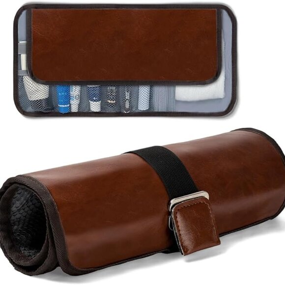 NWT Hanging Travel Toiletry Bag  Black or Brown - Picture 2 of 9